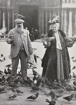 Клод Моне и Алиса на площади Сан Марко Венеции 6 октября 1908г